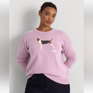 Ralph Lauren Beagle Jumper pink lavender cotton pullover sweater